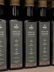 Huile vierge de chanvre issue de graines entières Stella Chanvre, pressée à froid en Alsace